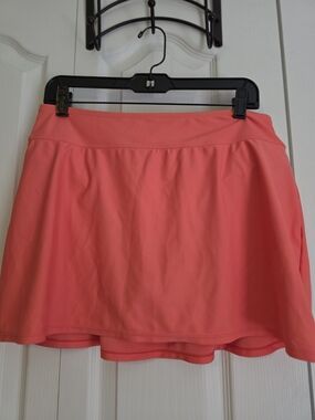 Coral Swim Skater Skirt with Wide Waistband